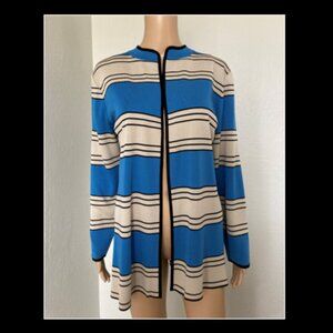 Exclusively Misook Beige & Blue Blazer Extra Large XL